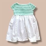 Ręcznie robiona sukienka na szydełku 9-12 miesięcy