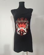 Czarna sukienka mini z nadrukiem bawełniana nowa rozmiar 38/M