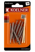Kołek szybkiego montażu z lejkiem 8x45 mm – blister 14 szt. KOELNER