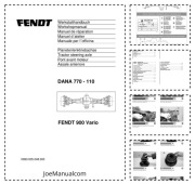 Dana 770 110 Fendt 900 Vario Workshop Manual Serwisowa przedniej osi FENDT
