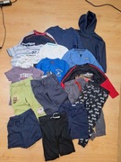 Paczka zestaw ciuchów dla chłopca bluzy koszulki spodnie spodenki 134