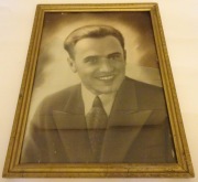 Stary obraz ze zdjęcia, monidło, obraz vintage 1947 rok, obraz 29x39 cm