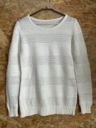 Bonprix Sweter biały ażurowy M