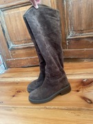 Cesare Gaspari kozaki zamszowe brązowe ocieplane zamsz skóra