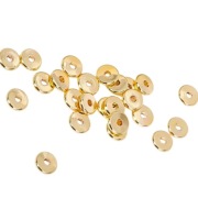 Koraliki Dystansowe, Dysk, Pozłacane 18K, 4x1 mm., 10 szt.