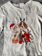 Bluzka święta kot pies h&m hm 110 116 