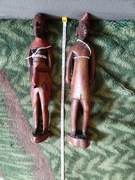 2 drewniane figurki figurka dekoracja ozdoba PRL 