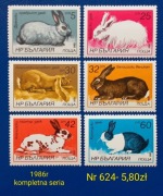 Znaczki fauna:624: zwierzęta, ssaki- Bułgaria 1986r **