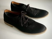 H&M – zamszowe derby męskie, czarne, r. 44 półbuty buty eleganckie