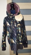 Świetna jesienna bluza damska z kapturem dresówka konie Boho 40 42 L XL