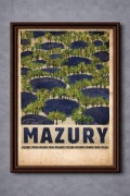 Plakat A3 Mazury vintage