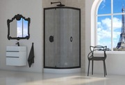 Kabina Sea-Horse Stylio Półokrąg 1xDrzwi 80x80 szkło z powłoką Czarna Chrom
