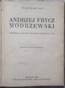 Andrzej Frycz Modrzewski - Stanisław Kot 1923r.
