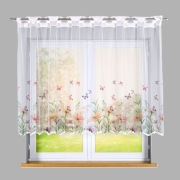 Krótka firana wsuwana na karnisz Łąka, Motyle, Kwiaty 240x138 cm