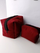 Kosmetyczka duża materiałowa czerwona zestaw handmade