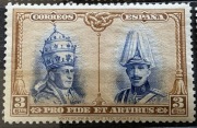 Hiszpania, papież Pius XI i król Hiszpanii Alfons XIII, 3 centymy, Mi378*