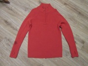 NEOMONDO pomarańczowy męski sweter wycięcia na kciuk 100% wełna _ M