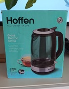 Hoffen czajnik elektryczny szklany z podświetleniem i klapką wlewu w pokryw