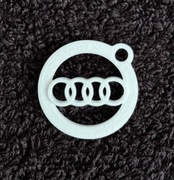 Brelok Audi Kółko - Druk 3D - Biały