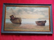 Stary obraz na płótnie sygnowany .