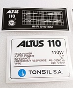 Altus-110  / -zestaw 6 szt. naklejek-emblematów /