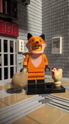 Minifigurka LEGO COL19-14 Fox Costume Girl, Lis, Seria 19