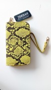 Nowy! Stylowy żółty portfel ala skóra węża