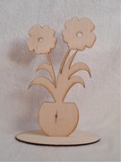 Kwiaty w doniczce | Drewniana dekoracja