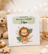 Zaproszenie na roczek DZIECKA – personalizowane, safari