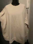H&M bluza z dzianiny dresowej oversize casual kremowa ecru duża