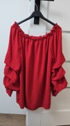Czerwona bluzka damska Hiszpanka blink blink marszczone rękawy 