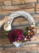 Wianek bożonarodzeniowy sztuczny wiklina 30 cm