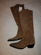Buty kowbojki Zara skóra 