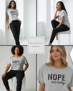 Bawełniany komplet casual - spodnie dresowe i T-shirt - M