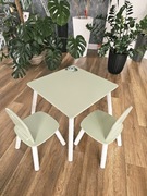 Stolik i 2 krzesła zestaw drewniany miętowy