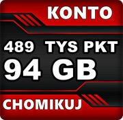 CHOMIKUJ 94 GB TRANSFER / 488 TYS PKT / BEZTERMINOWO - KONTO NA WŁASNOŚĆ