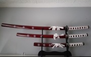Zestaw: Katana + Wakizashi + Tanto (II gatunek) + stojak GRATIS