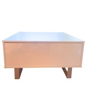 Stolik kawowy ze schowkami biały 85x85cm