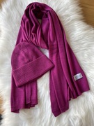 Cashmere komplet czapka i szal 50% kaszmir 50% wełna wool kaszmirowy we