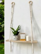 Wisząca duża półka ścienna boho makrama