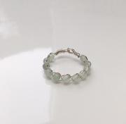 Awenturyn Zielony Pleciony Pierścionek 