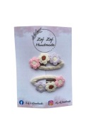 Spinki z kwiatkami Boho delikatne