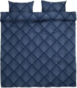 Nowa pościel granatowa niebieska we wzór Jysk 160x200 i dwie poduszki