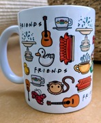 Kubek / Biały z kolorowym wzorem / Merch / Friends / Przyjaciele