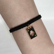 B487 Bransoletka Karta do gry AS makrama pleciona Handmade Rękodzieło