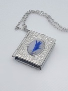 Naszyjnik sekretnik książka wisiorek medalion stal chirurgiczna