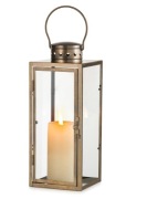 NUPTIO złota latarnia metalowa 35 cm vintage świecznik ogrodowy