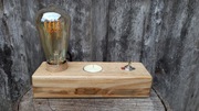 Nowość! Drewniana lampka świecznik loft, vintage.