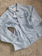 Kurtka katana jeansowa oversize luźna 100% bawełna jasna kieszenie unisex