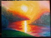 A. Maj. OBRAZ OLEJNY Zachód słońca 40x30cm BCM